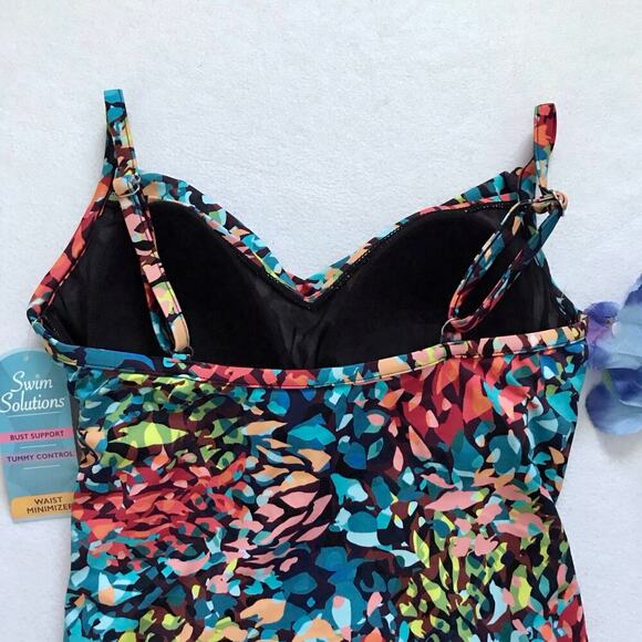 Swim Solutions NWT Waist Minimizer NWT One Piece Swimwear Women 16 - Picture 7 of 12